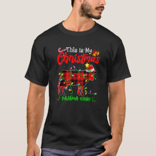 This Is My Christmas Dairy Cow Pajama Buffalo Plai T-Shirt