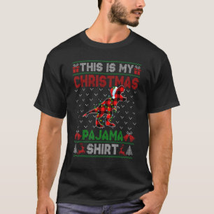 This Is My Christmas Dinosaur Pajama Xmas Lights T-Shirt