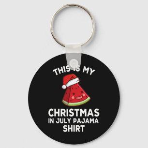 This Is My Christmas In July Pajama Summer Santa W Key Ring