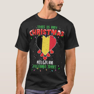 This Is My Christmas Lights Love Belgium Flag Paja T-Shirt