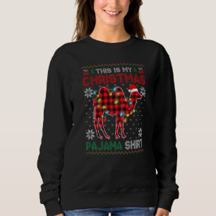 This Is My Christmas Lights Pajama Camel Xmas Plai Sweatshirt