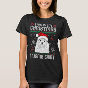 This Is My Christmas Maltese Dog Pajama Merry Xmas T-Shirt