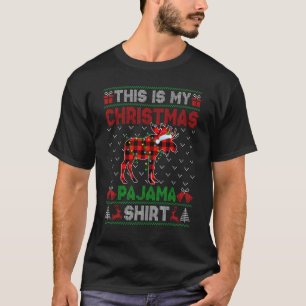 This Is My Christmas Moose Pajama Xmas Lights T-Shirt