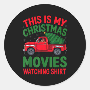 This Is My Christmas Movie Watching Shirt Bigfoot  Classic Round Sticker