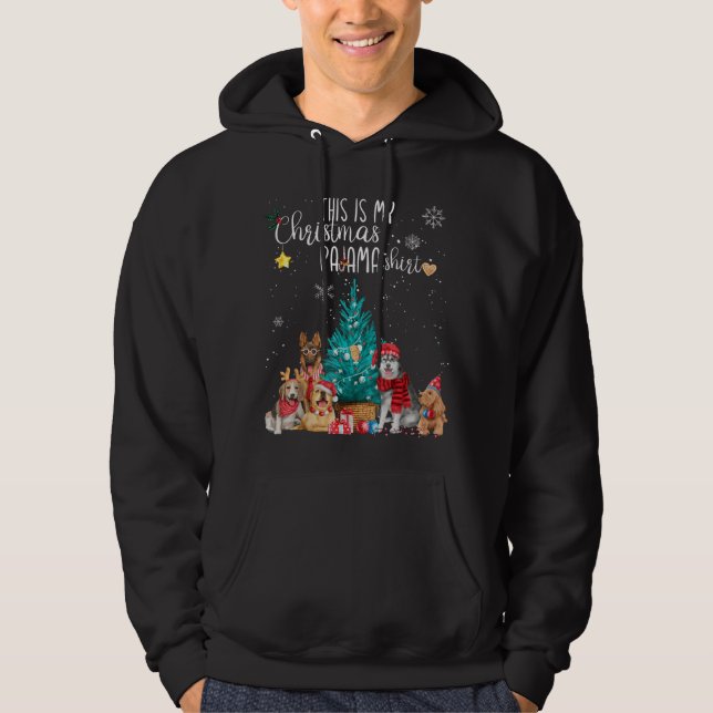 This is my Christmas Pajama All Dog Lovers Xmas Tr Hoodie (Front)