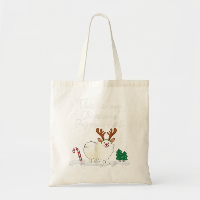 This Is My Christmas Pajama American Eskimo Dog Mo Tote Bag (Front)