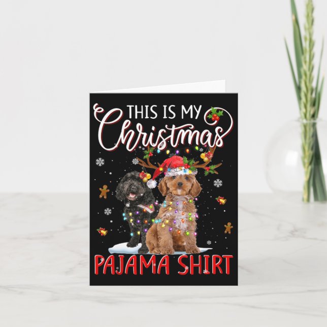 This Is My Christmas Pajama Apoo Christmas Lights  Card (Front)