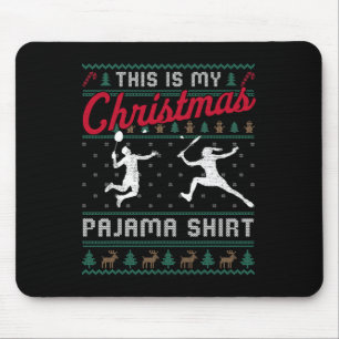 This Is My Christmas Pajama Badminton Ugly Sweater Mouse Pad