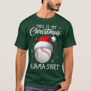 This Is My Christmas Pajama Baseball Santa Hat Sno T-Shirt