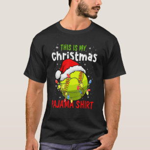 This Is My Christmas Pajama Baseball Softball     T-Shirt