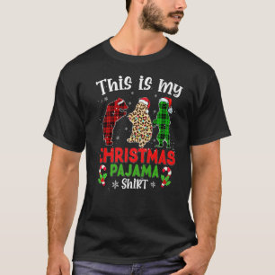 This Is My Christmas Pajama Bear Animals Leopard P T-Shirt