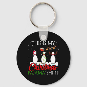 This Is My Christmas Pajama Bowling Lover Xmas Gi Key Ring