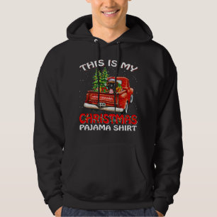 this is my christmas pajama  boxer truck tree hoodie