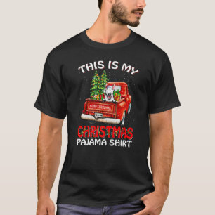 This Is My Christmas Pajama  Bull Terrier Truck Re T-Shirt