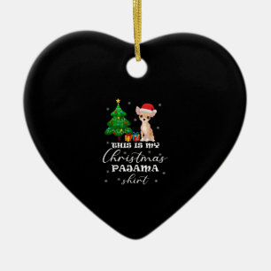 This Is My Christmas Pajama Chihuahua Costume Sant Ceramic Ornament