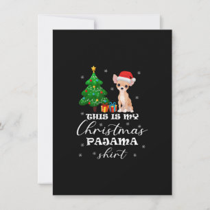 This Is My Christmas Pajama Chihuahua Costume Sant Thank You Card