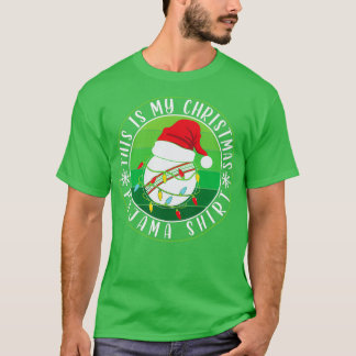 This is My Christmas Pajama Cricket Ball Santa Hat T-Shirt