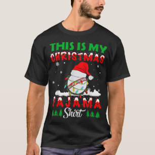 This Is My Christmas Pajama Cricket Ball Santa Xma T-Shirt