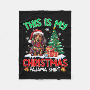 This Is My Christmas Pajama Dachshund Dog Lovers X Fleece Blanket