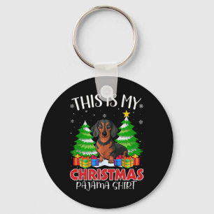 This Is My Christmas Pajama Dachshund Dog Xmas Pjs Key Ring