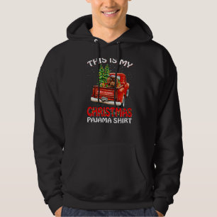 This Is My Christmas Pajama Dachshund Truck Red Hoodie