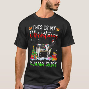This Is My Christmas Pajama Dairy Cow Lover Xmas L T-Shirt