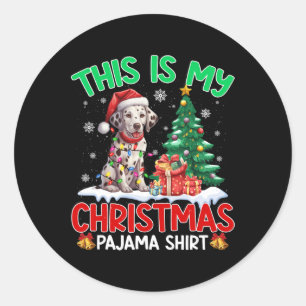 This Is My Christmas Pajama Dalmatian Dog Lovers X Classic Round Sticker