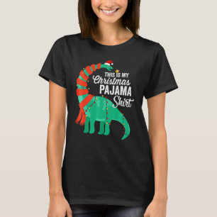 This Is My Christmas Pajama Dinosaur Brontosaurus  T-Shirt
