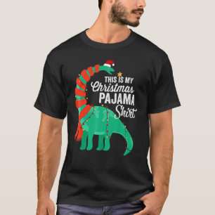 This Is My Christmas Pajama Dinosaur Brontosaurus  T-Shirt