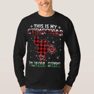 this is my christmas pajama Dirt Bike red plaid Mo T-Shirt