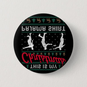 This Is My Christmas Pajama Disc Golf Ugly Sweater 6 Cm Round Badge