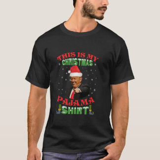 This Is My Christmas Pajama Donald Trump Santa Hat T-Shirt