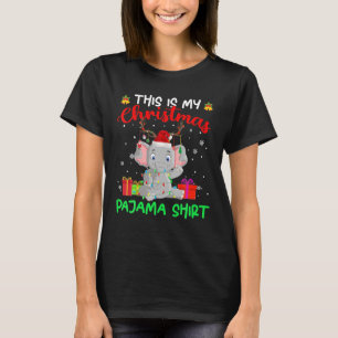 This Is My Christmas Pajama Elephant Lover Xmas T-Shirt