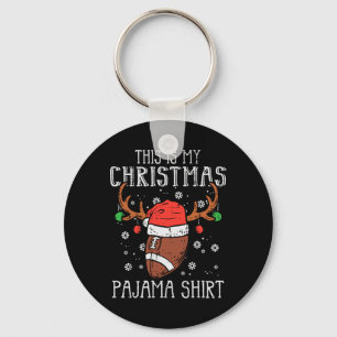 This Is My Christmas Pajama Football Xmas Sports Key Ring