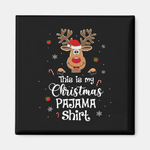 This Is My Christmas Pajama Fun Christmas Reindeer Magnet