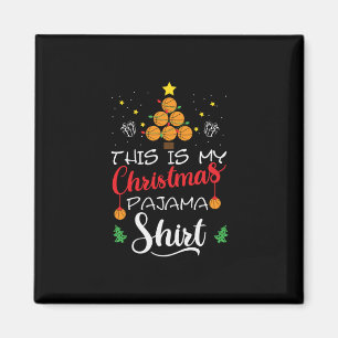 This Is My Christmas Pajama Funny Basketball Lover Magnet