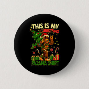 This Is My Christmas Pajama Funny Big Foot Xmas Tr 6 Cm Round Badge