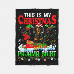 This Is My Christmas Pajama Funny Dachshund Dog Lo Fleece Blanket