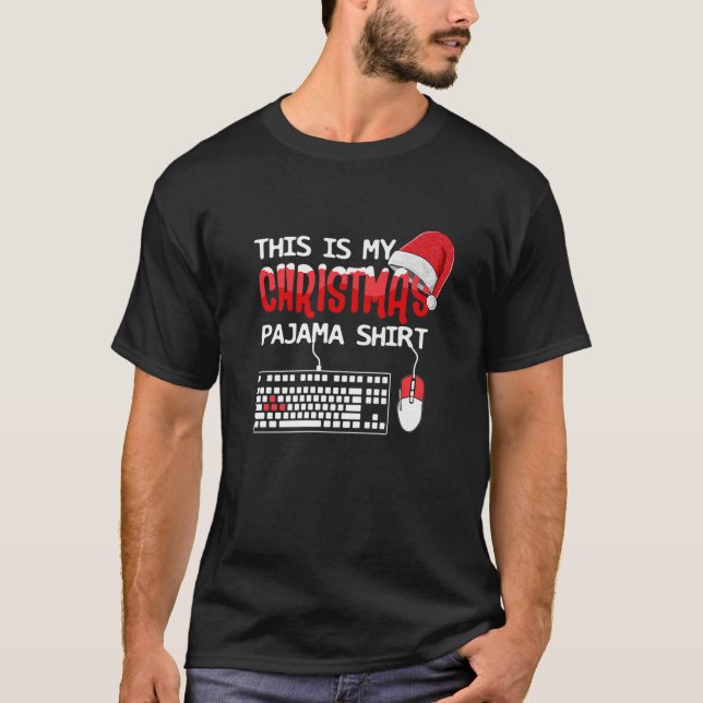 This Is My Christmas Pajama Funny Gaming Gamer Key T-Shirt (Front)