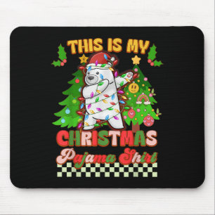 This Is My Christmas Pajama Funny Lar Bear Dabbing Mouse Pad
