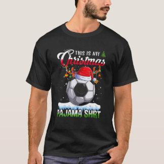 This Is My Christmas Pajama Funny Reindeer Soccer T-Shirt