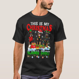 This Is My Christmas Pajama Funny Rottweiler Dog L T-Shirt