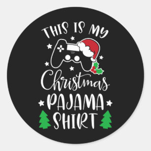 This Is My Christmas Pajama Funny Video Game Chris Classic Round Sticker