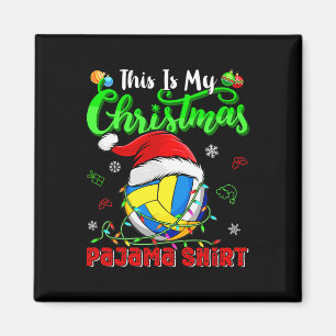 This Is My Christmas Pajama Funny Volleyball Lover Magnet