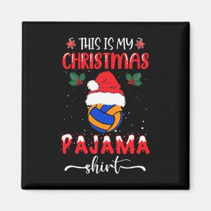 This Is My Christmas Pajama - Funny Volleyball Xma Magnet