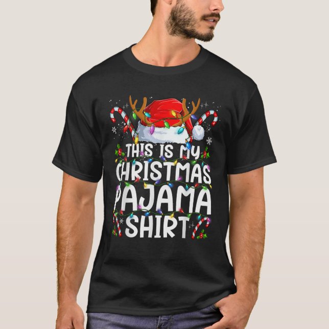 This Is My Christmas Pajama Funny Xmas PJs Men Wom T-Shirt (Front)