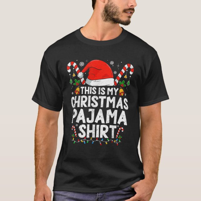 This Is My Christmas Pajama Funny Xmas PJs Men Wom T-Shirt (Front)