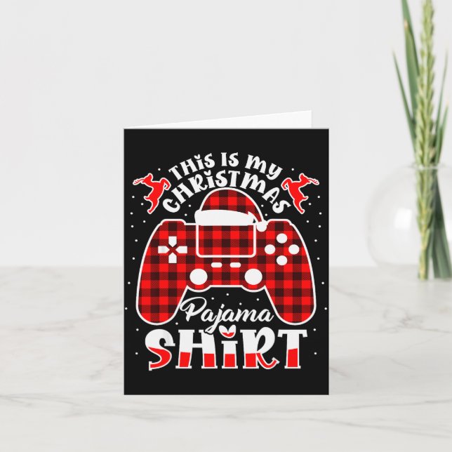 This Is My Christmas Pajama Gamer Shirt Christmas  Card (Front)