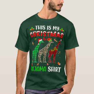 This Is My Christmas Pajama Giraffe Xmas Tree Anim T-Shirt