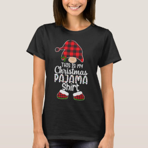 This Is My Christmas Pajama Gnome Xmas Red Plaid 1 T-Shirt